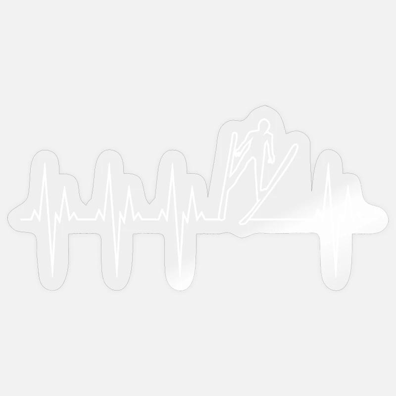 Ski Jumping Electrocardiogram ECG Ski Jumping Sticker size S (10 x 10 cm)