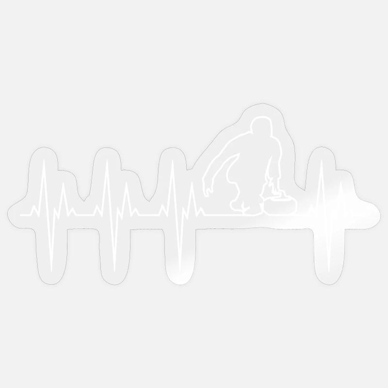Curling électrocardiogramme ECG - Sticker taille S (10 x 10 cm) - brillant transparent