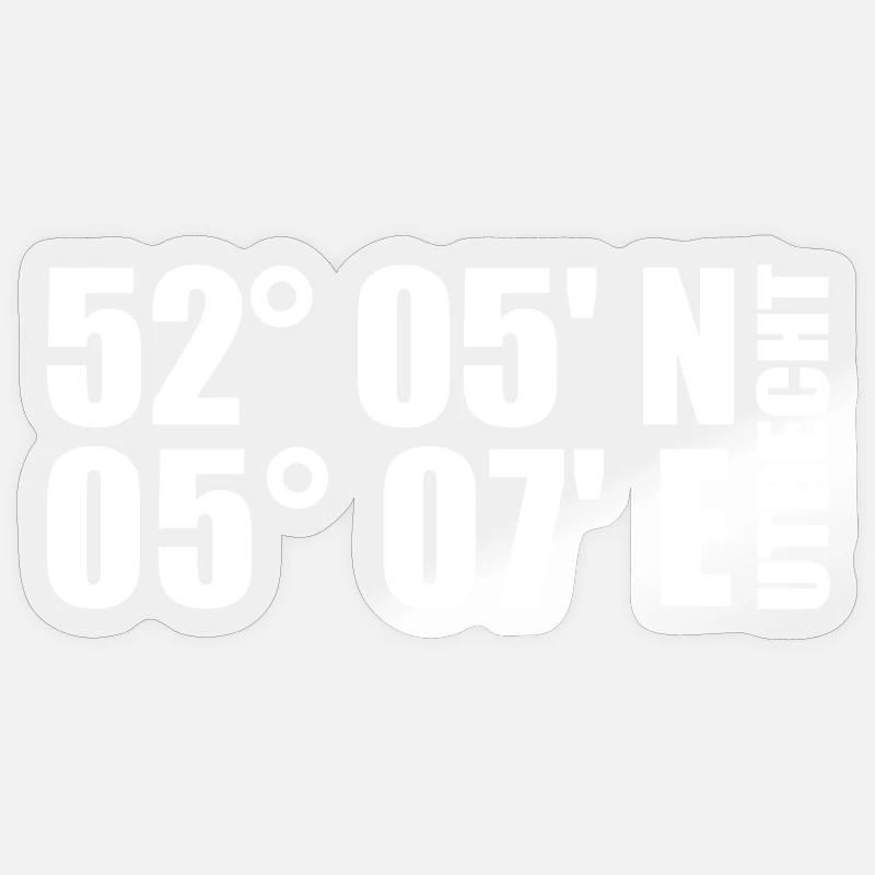 Coordonnées d’Utrecht - Sticker taille S (10 x 10 cm) - brillant transparent