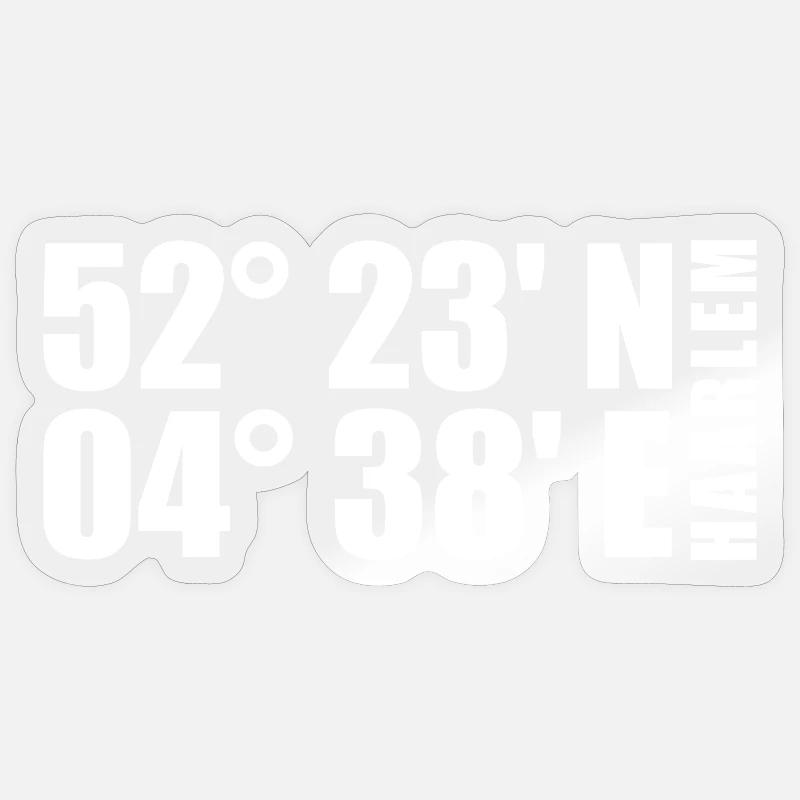 Coordonnées de Haarlem - Sticker taille S (10 x 10 cm) - brillant transparent