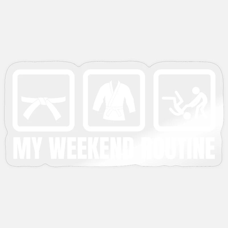 Week-end de judo - Sticker taille S (10 x 10 cm) - brillant transparent