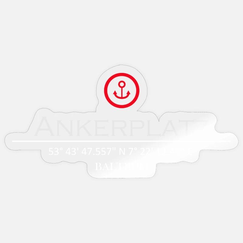 Ankerplatz Baltrum - Sticker Größe S (10 x 10 cm) - Transparent glänzend