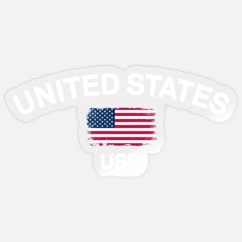 Distressed US Flag USD Graphic - Sticker size S (10 x 10 cm) - transparent glossy