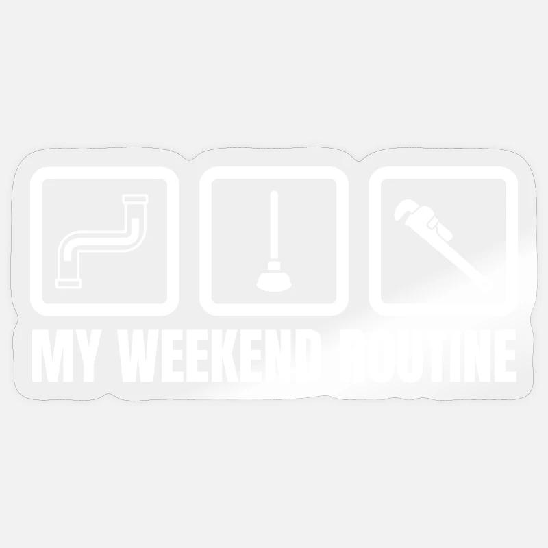 Installateur Wochenende - Sticker Größe S (10 x 10 cm) - Transparent glänzend