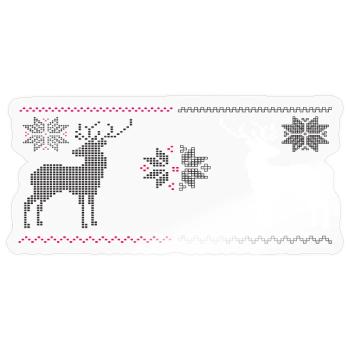 Noël, Renne - Sticker taille S (10 x 10 cm) - brillant transparent - Devant