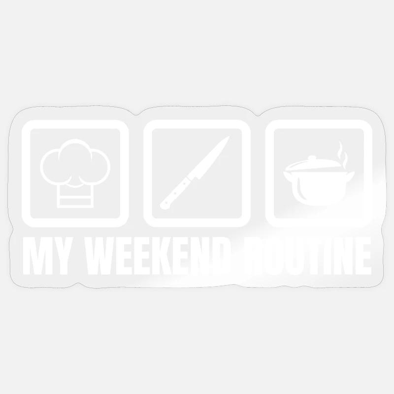 Koch Wochendene - Sticker Größe S (10 x 10 cm) - Transparent glänzend