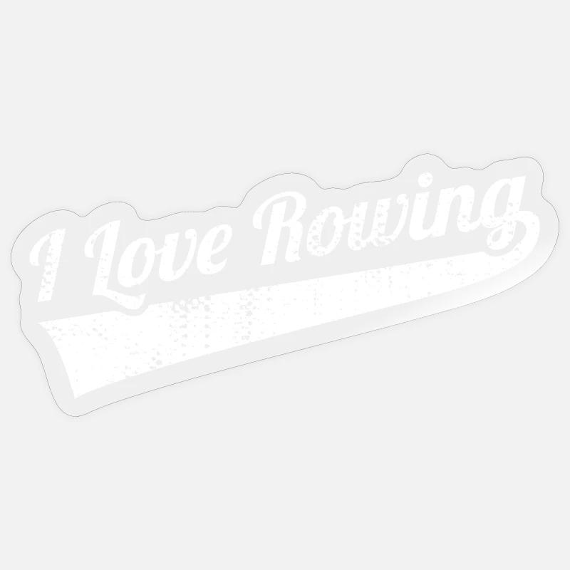 Ich liebe Rudern - Sticker Größe S (10 x 10 cm) - Transparent glänzend