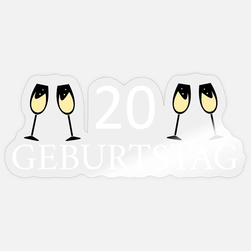 20e anniversaire 20e anniversaire - Sticker taille S (10 x 10 cm) - brillant transparent