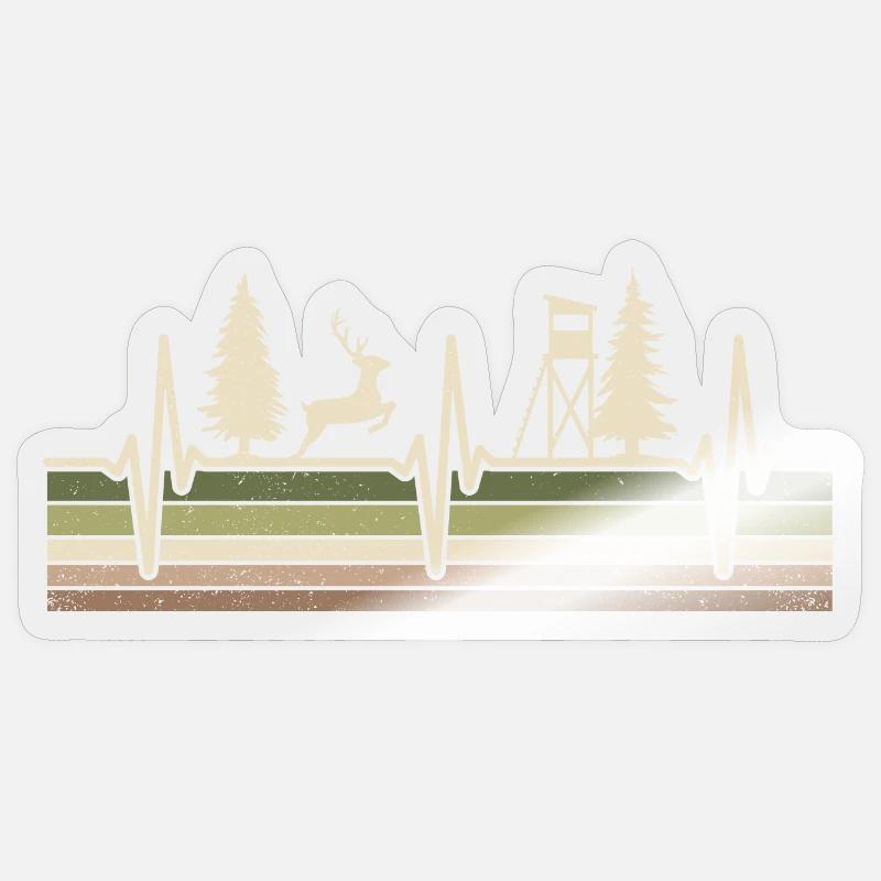 Jagd Herzschlag Jäger Förster Jagdschein Rotwild Sticker Größe S (10 x 10 cm)