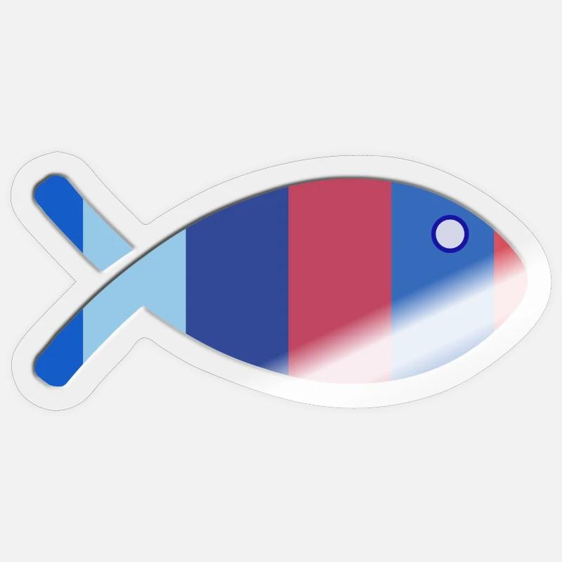FISH - Sticker size S (10 x 10 cm) - transparent glossy