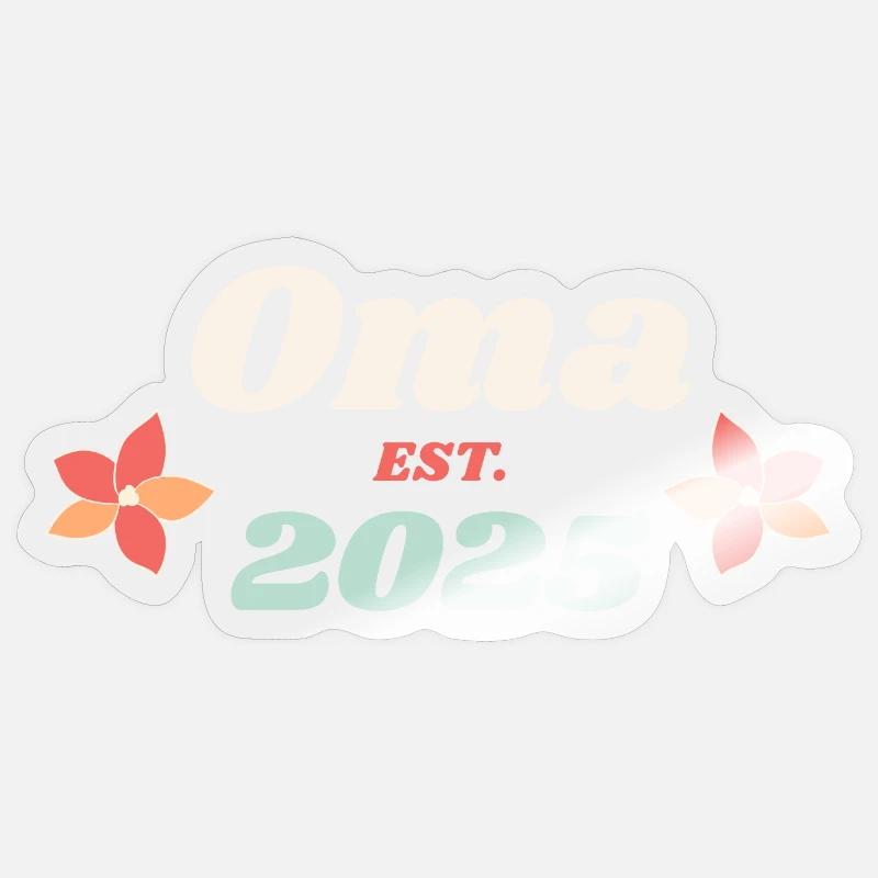 Oma Est 2025 Ich werde Großmutter Retro Style Sticker Größe S (10 x 10 cm)