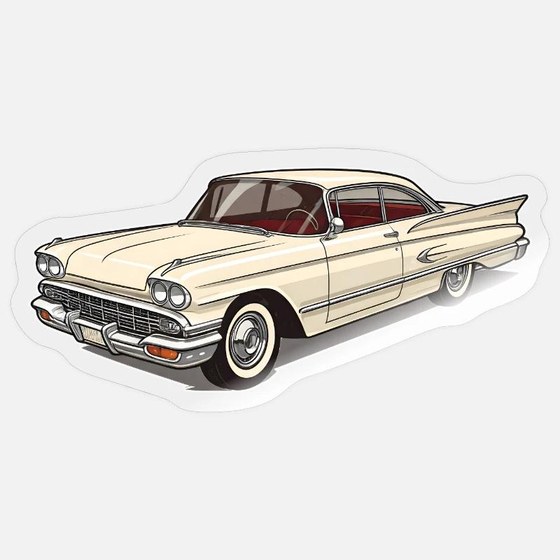 Klassischer Oldtimer - Elegantes Retro-Autodesign Sticker Größe S (10 x 10 cm)