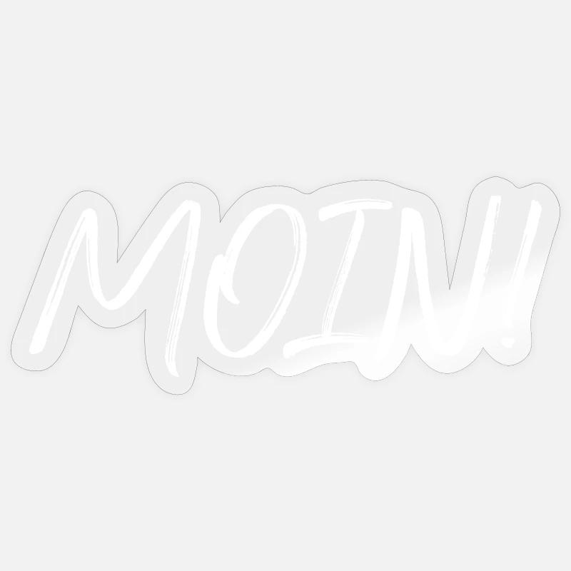 MOIN!, white Sticker size S (10 x 10 cm)