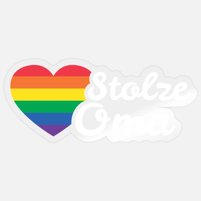 Proud Rainbow Granny - Sticker size S (10 x 10 cm) - transparent glossy