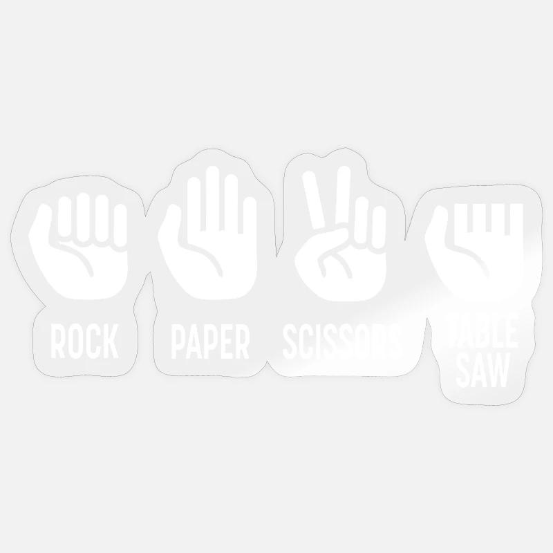 Ciseaux Pierre Papier Table Scie Artisan Sticker taille S (10 x 10 cm)