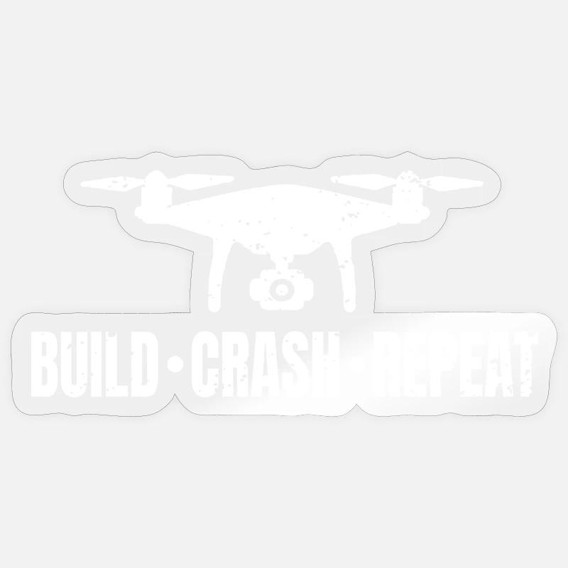 Drone Build Crash Repeat Sticker size S (10 x 10 cm)