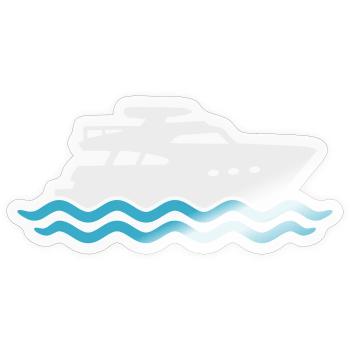 Yacht Silhouette Bateau à moteur - Sticker taille S (10 x 10 cm) - brillant transparent - Devant