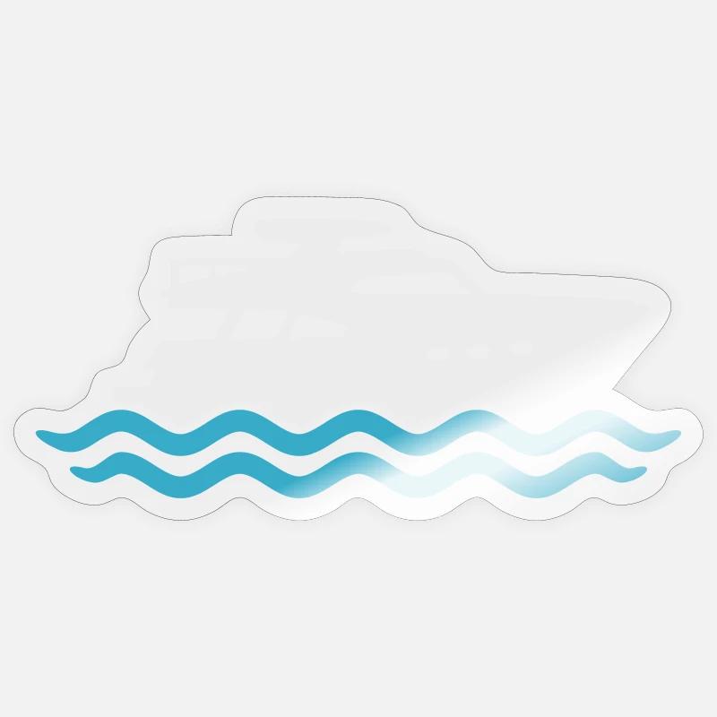 Yacht Silhouette Motorboot Sticker Größe S (10 x 10 cm)