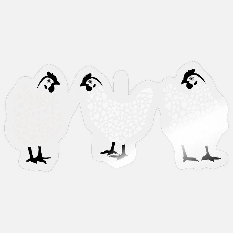 Chicken with heart - Sticker size S (10 x 10 cm) - transparent glossy