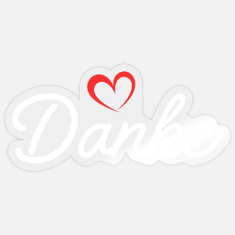 Danke Herz Script Sticker Größe S (10 x 10 cm)