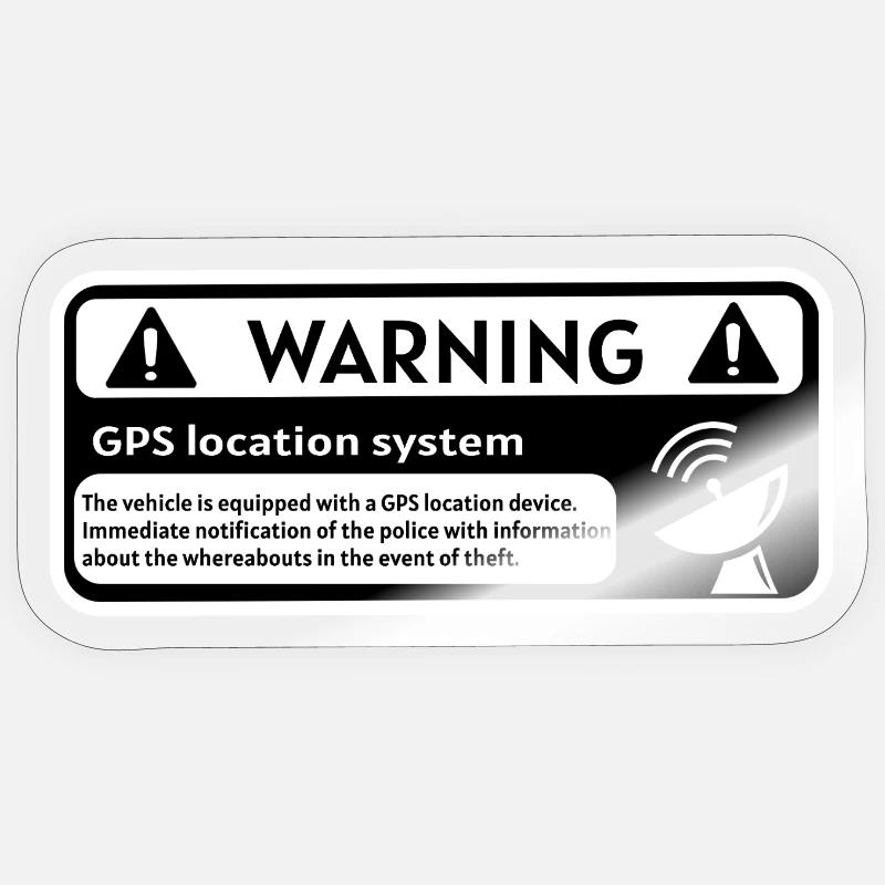 Alerte GPS Sticker - Sticker taille S (10 x 10 cm) - brillant transparent