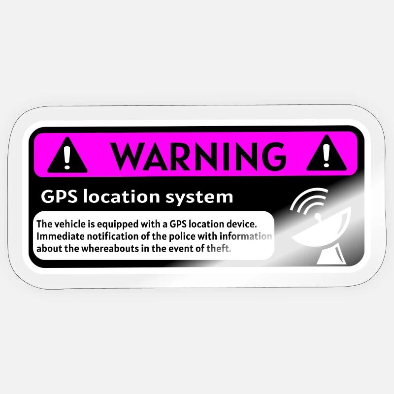 Alerte GPS Localisation  - Sticker taille S (10 x 10 cm) - brillant transparent