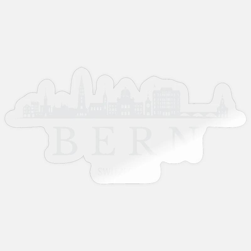 Bern skyline, Bern Switzerland - Sticker size S (10 x 10 cm) - transparent glossy