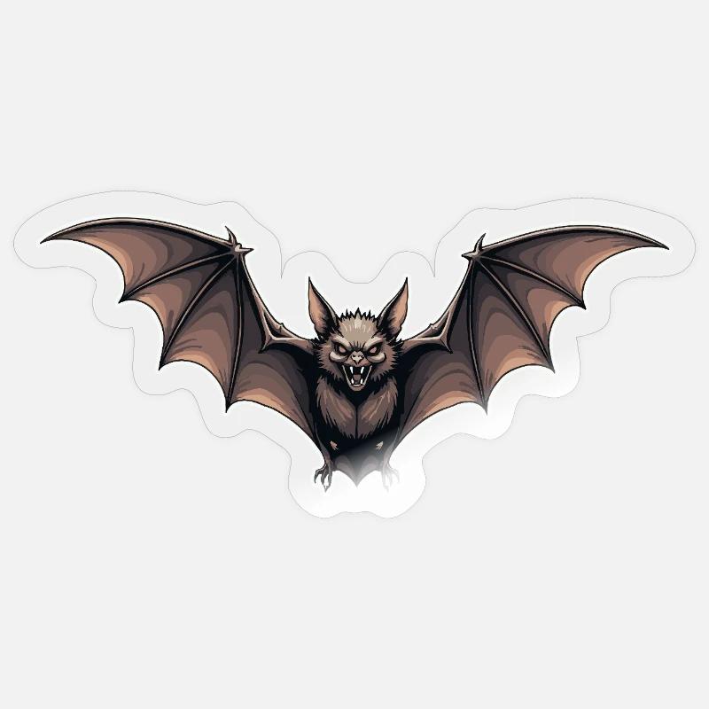 Bat Night Flight Emblem - Sticker size S (10 x 10 cm) - transparent glossy