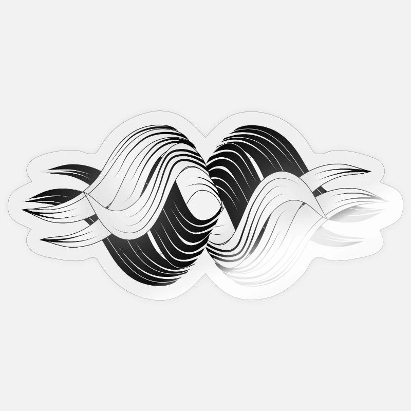 Abstrakte Formen – Dynamisches Schwarz-Weiß Design Sticker Größe S (10 x 10 cm)