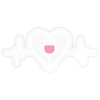 Herz + Roséwein – Passion Rosé - Sticker Größe S (10 x 10 cm) - Transparent glänzend - Vorne