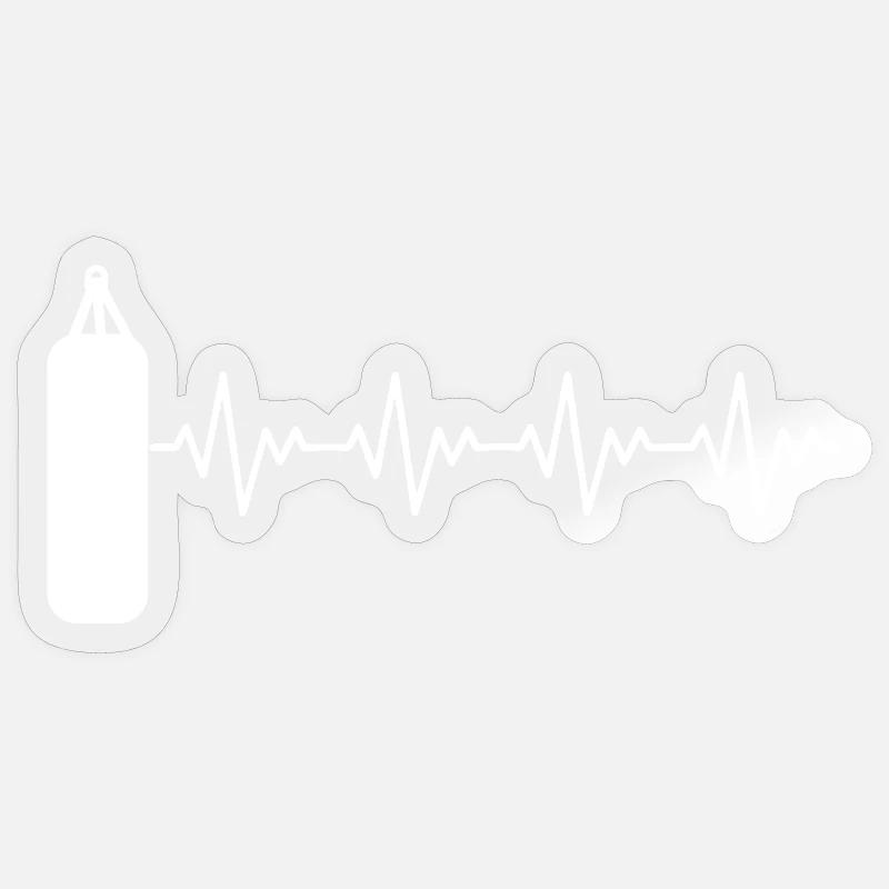 Boxer_2_EKG_weiss - Sticker Größe S (10 x 10 cm) - Transparent glänzend