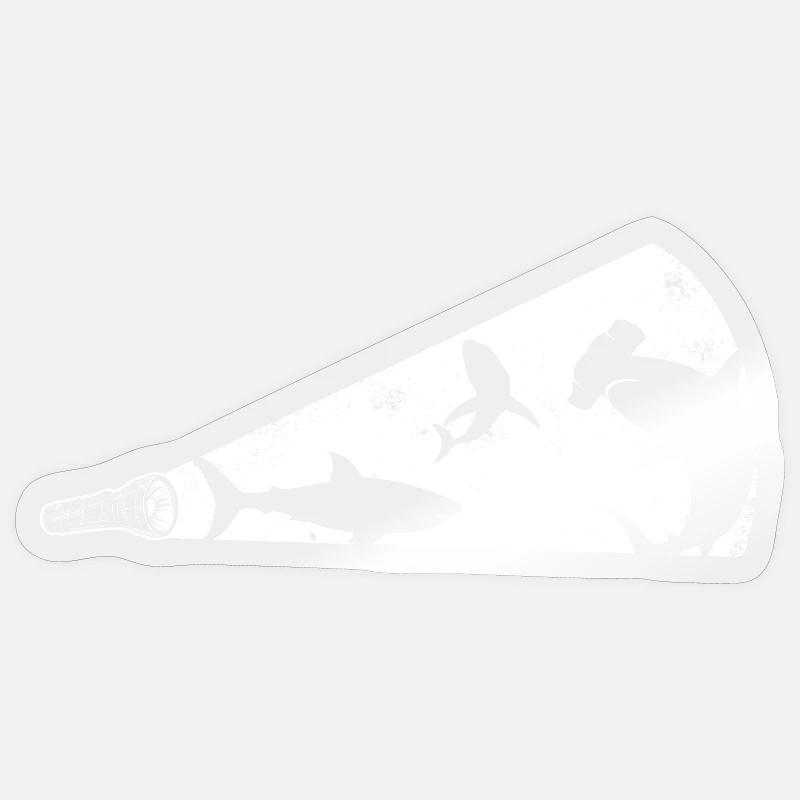 Mégaphone silhouette de requin - Sticker taille S (10 x 10 cm) - brillant transparent