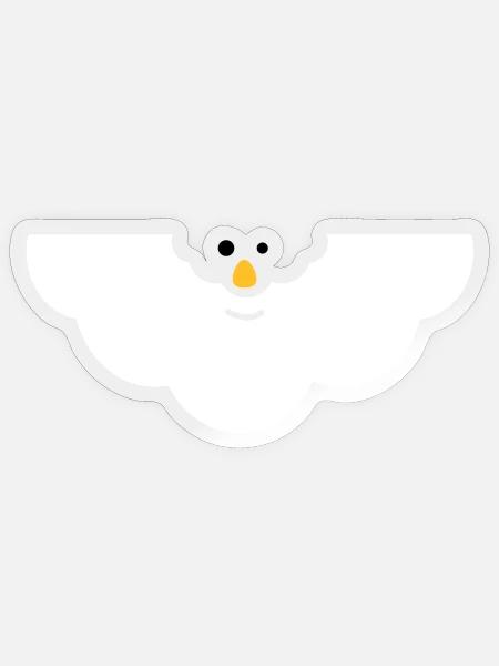 Visage Nuage Câlin - Sticker taille S (10 x 10 cm) - brillant transparent