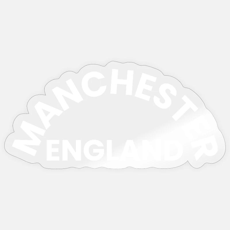 Manchester England Circle Text - Sticker Größe S (10 x 10 cm) - Transparent glänzend