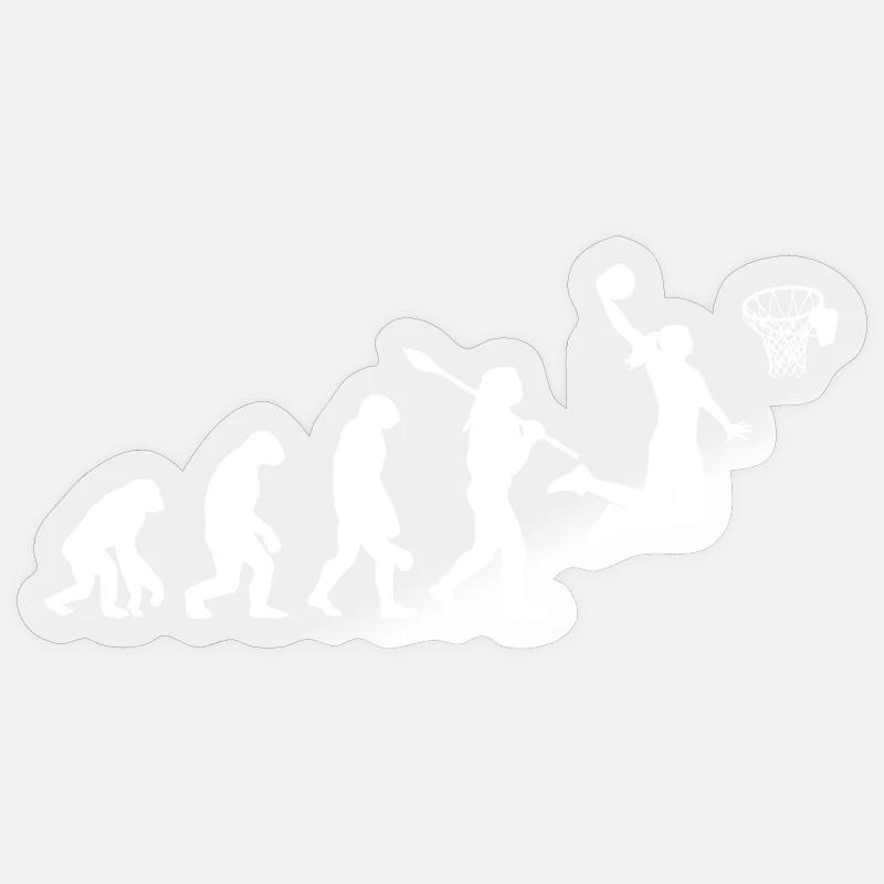 Évolution de l’athlète féminine de basket-ball - Sticker taille S (10 x 10 cm) - brillant transparent