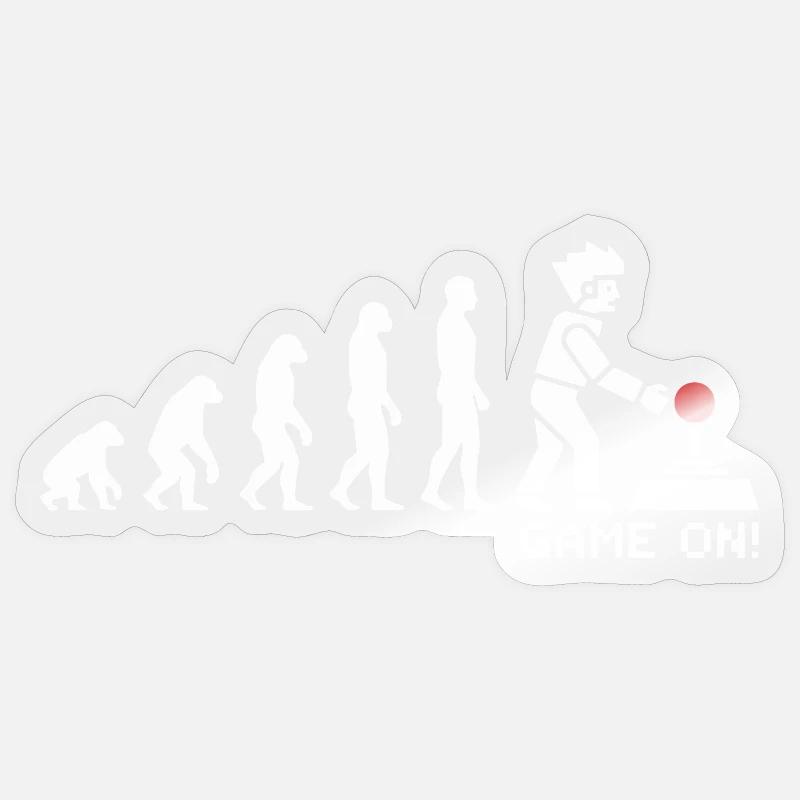 Game On Evolution: Gaming Button Gamer Nerd Sticker size S (10 x 10 cm)