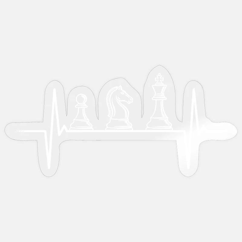 Chess Heartbeat – ECG Strategy Design - Sticker size S (10 x 10 cm) - transparent glossy