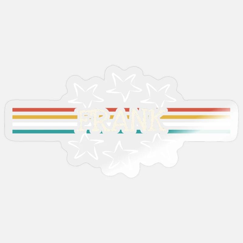 Prénom Frank - Sticker taille S (10 x 10 cm) - brillant transparent