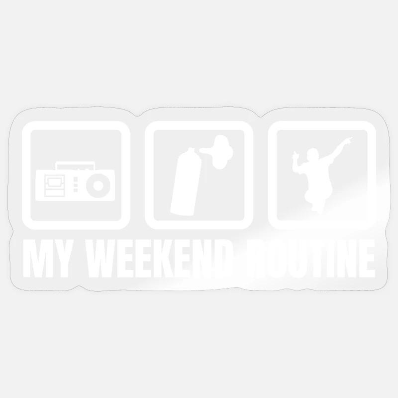 Breakdancer Wochenende - Sticker Größe S (10 x 10 cm) - Transparent glänzend