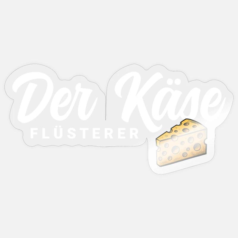 Der Käse Flüsterer - Sticker Größe S (10 x 10 cm) - Transparent glänzend