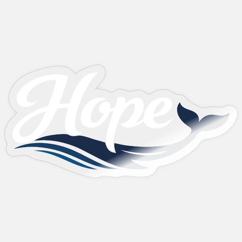 Hope Wal -Typografie - Sticker Größe S (10 x 10 cm) - Transparent glänzend