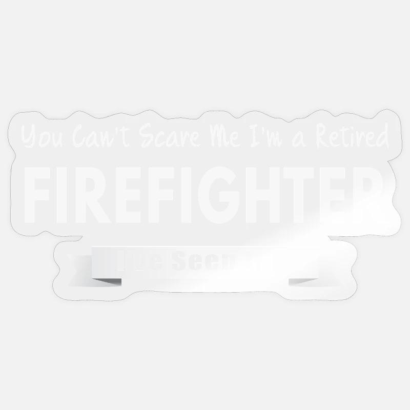 Retired Firefighter - Sticker size S (10 x 10 cm) - transparent glossy