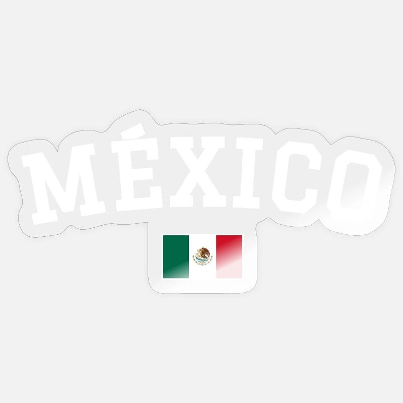 Drapeau du Mexique Blanc - Sticker taille S (10 x 10 cm) - brillant transparent