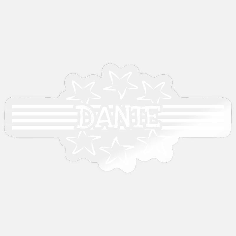 First name Dante - Sticker size S (10 x 10 cm) - transparent glossy