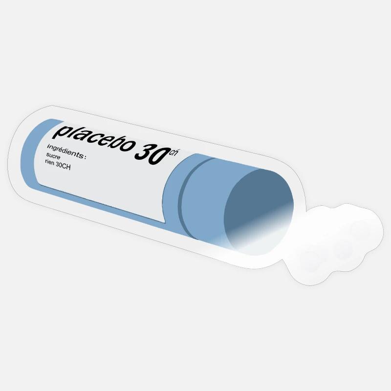Placebopathie - Sticker taille S (10 x 10 cm) - brillant transparent