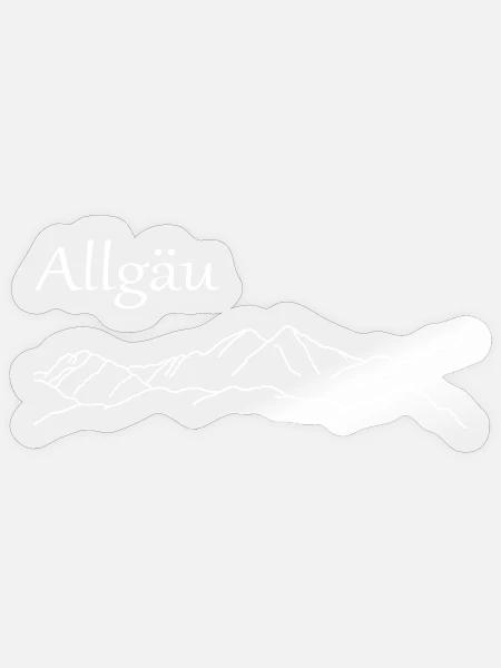 Allgäu Berge - Sticker Größe S (10 x 10 cm) - Transparent glänzend