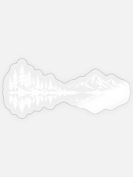 Bergsilhouette Mono-Lichtlinie - Sticker Größe S (10 x 10 cm) - Transparent glänzend