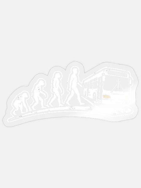 Evolution Zum Busfahrer Linienbus Beruf Spruch - Sticker Größe S (10 x 10 cm) - Transparent glänzend