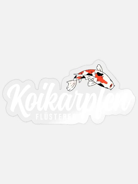 Koikarpfen Flüsterer - Sticker Größe S (10 x 10 cm) - Transparent glänzend