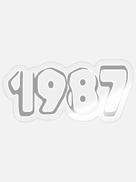 Jahreszahl 1987 - Sticker Größe S (10 x 10 cm) - Transparent glänzend